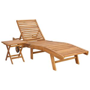 vidaXL Ležaljka 2 kom. Čvrsto teak drvo Smeđa