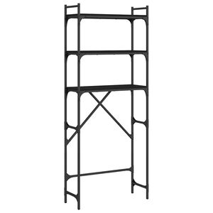 vidaXL Polica za perilicu rublja crne 67x25x163 cm drvena