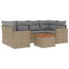 vidaXL 7-dijelni set vrtnih sofa s jastucima bež od poliratana