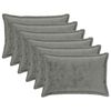 vidaXL Presvlaka za jastuk 6 pcs HOUTEN Tamnosiva 50 x 80 cm Flanel