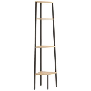 vidaXL Kutna polica s 4 razine svijetlosmeđa i crna 45,5x31,5x150 cm
