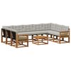 vidaXL Set vanjskih sofa 10 kom. Prirodna i svjetlosiva