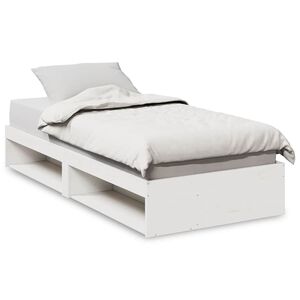 vidaXL Dnevni krevet bez madraca bijeli 100x200 cm od masivne borovine