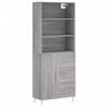 vidaXL Visoka komoda siva sonome 69,5x34x180 cm od konstruiranog drva