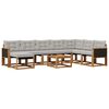 vidaXL Set vanjskih sofa s jastukom 9 pcs Prirodna i Svjetlosiva