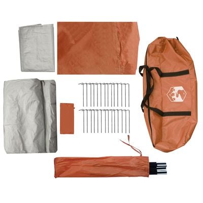 vidaXL Tunelski šator za kampiranje za 4 osobe sivo-narančasti