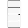 vidaXL Sobna vrata crna 93 x 201,5 cm kaljeno staklo i aluminij tanka