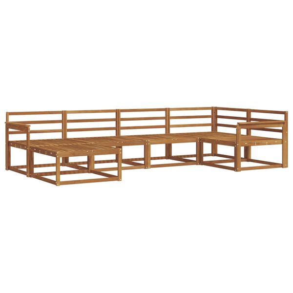 vidaXL Set vanjskih sofa 6 pcs Prirodna Čvrsto drvo akacije