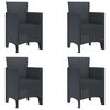 vidaXL Vrtna stolica 4 pcs Antracit 53 x 49 x 85 cm PP