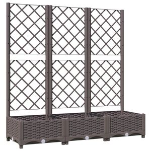 vidaXL Vrtna žardinjera s re&scaron;etkom smeđa 120x40x121,5 cm PP