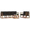 vidaXL Set vanjskih sofa s jastukom 7 pcs Prirodna i crna