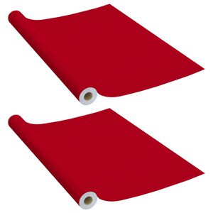vidaXL Samoljepljive folije za namje&scaron;taj 2 kom crvene 500 x 90 cm PVC