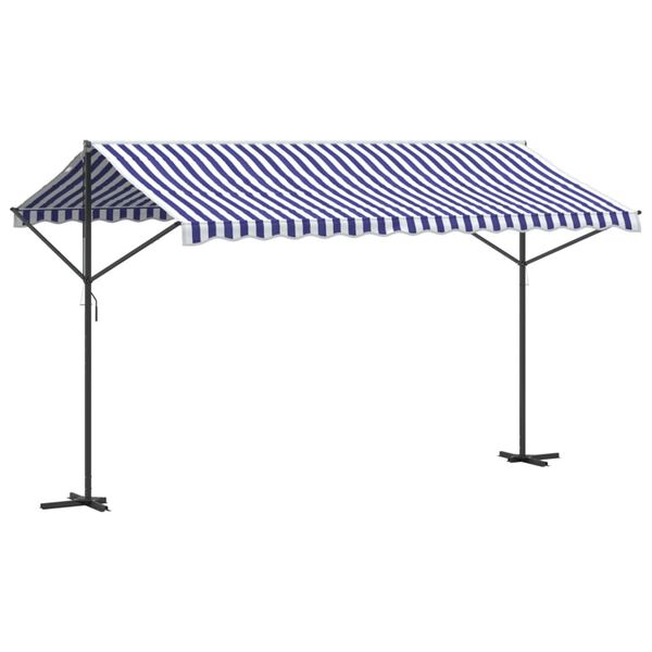 vidaXL Samostojeća tenda plavo-bijela 400 x 300 cm od tkanine i čelika