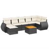 vidaXL 8-dijelni set vrtnih sofa od poliratana s jastucima crni