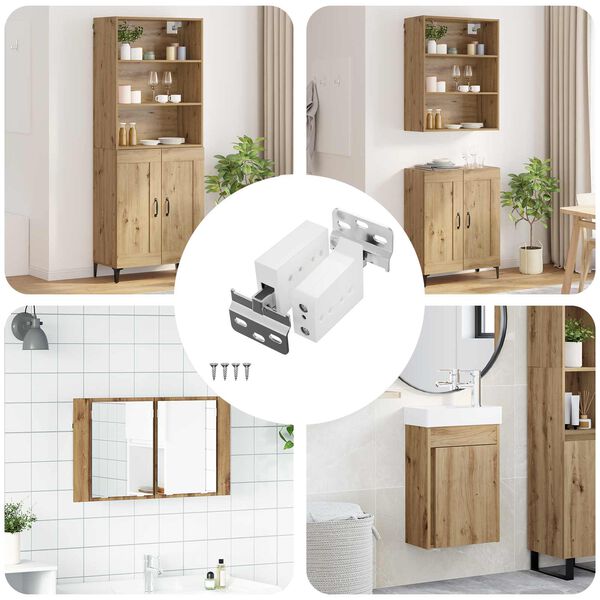 vidaXL Osi za vje&scaron;anje ormara 12 pcs Bijelo 70 x 48 x 19 mm