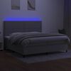 vidaXL Krevet box spring s madracem LED svjetlosivi 200x200 cm tkanina