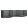 vidaXL Zidna polica za CD-ove sjajna siva 75x18x18cm konstruirano drvo