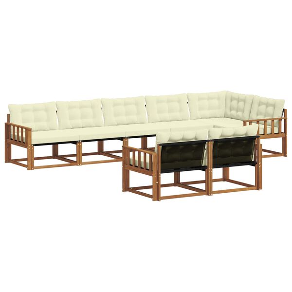 vidaXL Set vanjskih sofa s jastukom 8 pcs Prirodna i krem