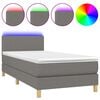 vidaXL Krevet box spring s madracem LED tamnosivi 90x200 cm tkanina