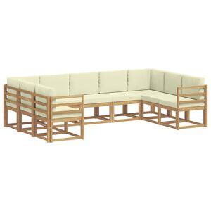 vidaXL Set vanjskih sofa 9 kom. Bijela i krem