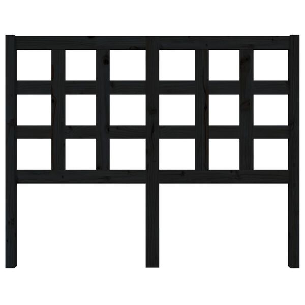 vidaXL Uzglavlje za krevet crni 125,5 x 4 x 100 cm od masivne borovine