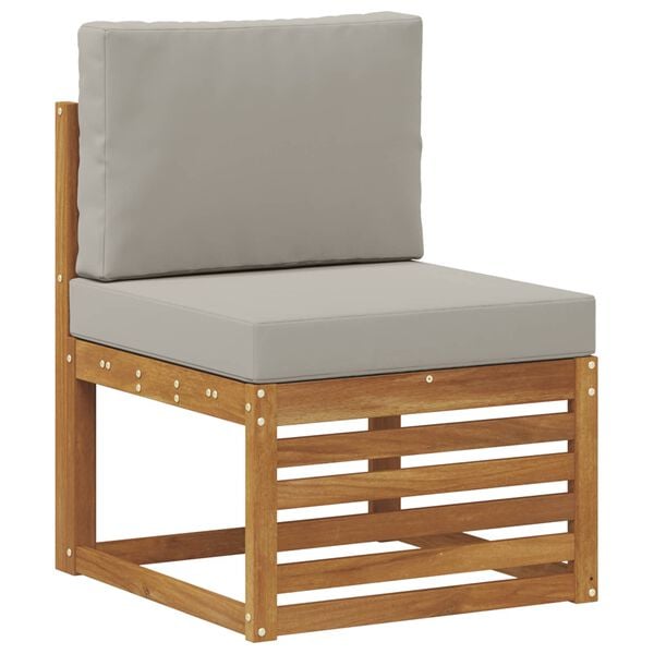 vidaXL Setovi sofa 11 pcs Prirodna i svijetlo siva Čvrsto drvo akacije