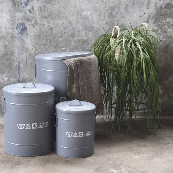 LABEL51 kutija za rublje 32 x 32 x 43 cm M antikno crna