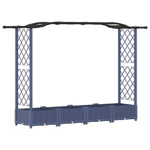 vidaXL Povi&scaron;eni krevet s mrežom i krovom Sivi 207 x 40 x 126 cm PP