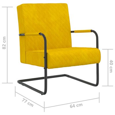 vidaXL Konzolna stolica boja senfa baršunasta