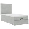 vidaXL Okvir kreveta s madracima svijetlosivi 100x200 cm baršunasti