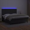 vidaXL Krevet box spring s madracem LED crni 180x200cm od umjetne kože