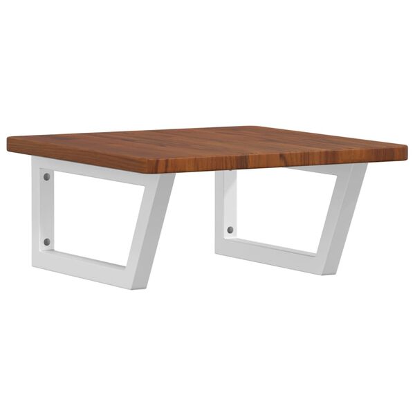 vidaXL Zidna polica za umivaonik od čelika i masivne hrastovine