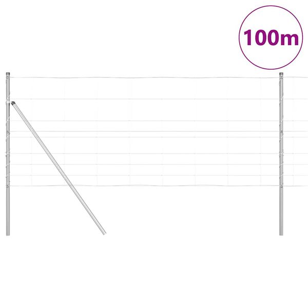 vidaXL Stup za ogradu Galvanizirano 100 x 1 m Čelik