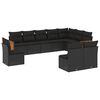 vidaXL 10-dijelni set vrtnih sofa s jastucima crni od poliratana