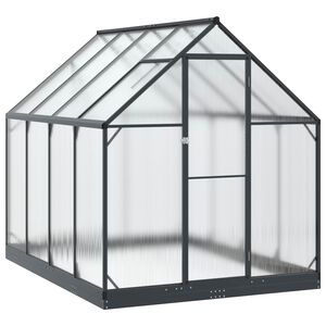 vidaXL Vrtni staklenik 185 x 243,5 x 207 cm Aluminij i pocinčani čelik