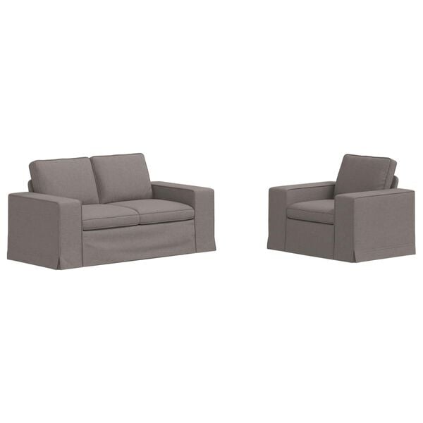 vidaXL Sofa 2 pcs Sivo-smeđa 182 x 80 x 82 cm tkanina