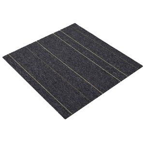 vidaXL Tepih pločica Tamnosiva s prugama 50 x 50 cm 20 kom.