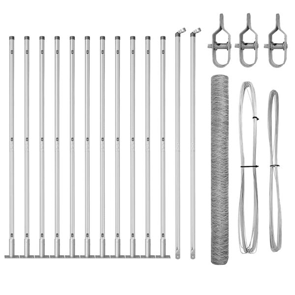vidaXL Stup za ogradu Srebrno 25 x 1,5 m (mreža 36 mm) Čelik