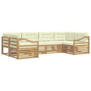 vidaXL Set vanjskih sofa 6 kom. Bijela i krem Poliester