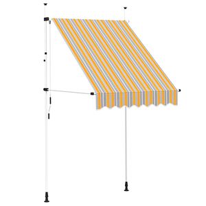 vidaXL Tenda na ručno uvlačenje 150 cm žuto-plava prugasta