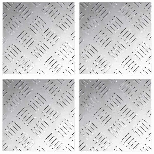 vidaXL Stepenica Četvrtasti 4 pcs Srebrno 20 x 20 cm Aluminij