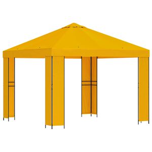 vidaXL Gazebo 3 x 3 m Žuta Poliester i čelik 190 gsm