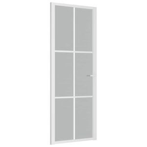 vidaXL Unutarnja vrata 76 x 201,5 cm bijela od mat stakla i aluminija