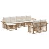 vidaXL Set vanjskih sofa 9 kom. Prirodna i krema bijela Poliester