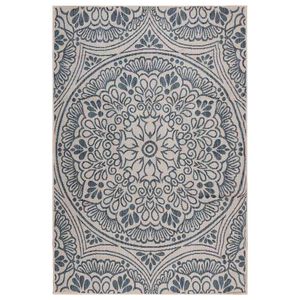 vidaXL Vanjski tepih ravnog tkanja 160 x 230 cm plavi s uzorkom