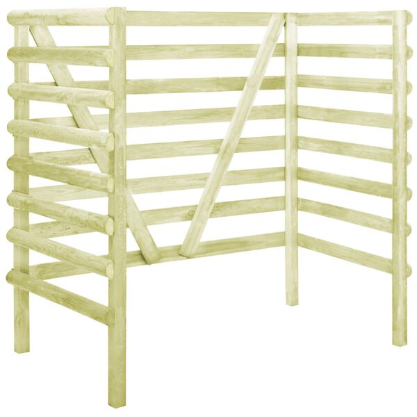 vidaXL Spremi&scaron;te za dvije kante za smeće zeleno 140x80x150 cm borovina