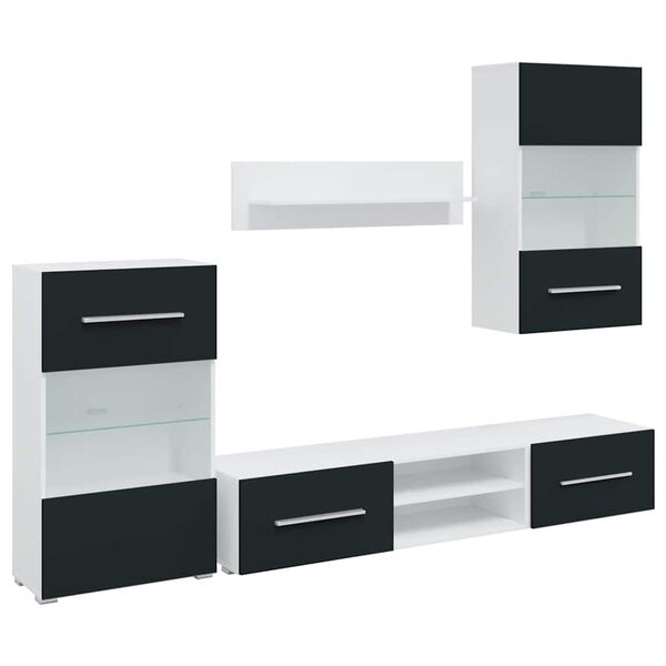 vidaXL TV jedinice od 5 dijelova s LED rasvjetom Matt Indigo