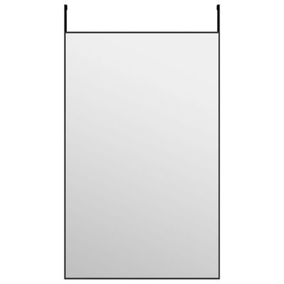 vidaXL Ogledalo za vrata crno 50 x 80 cm od stakla i aluminija