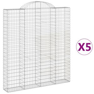 vidaXL Lučne gabionske ko&scaron;are 5 kom 200x30x220/240cm pocinčano željezo