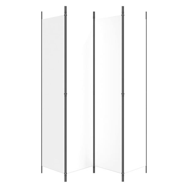 vidaXL Sobna pregrada s 4 panela bijela 200 x 220 cm od tkanine